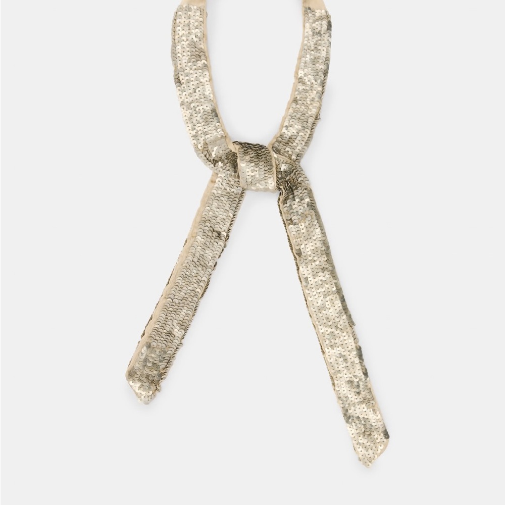 ALLSAINTS Silver Sequin Scarf